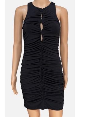 Abercrombie & Fitch Black Ruched Keyhole Mini Dress size S